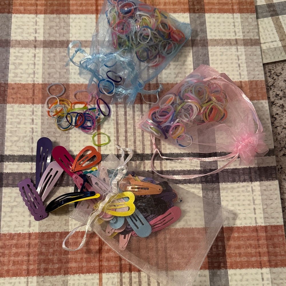 Colorful Hair Clips and Bands Set